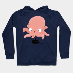 Cute pink baby octopus cartoon humour Hoodie